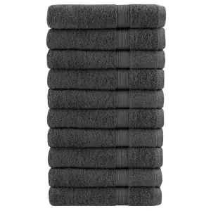 Ręczniki premium, SOLUND 10 szt., antracytowe, 100x200 cm, 600 g/m²