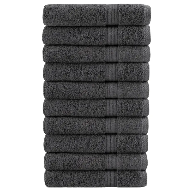 Ręczniki premium, SOLUND 10 szt., antracytowe, 100x200 cm, 600 g/m²