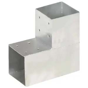 Łącznik słupków w kształcie L, galwanizowany metal, 101x101 mm