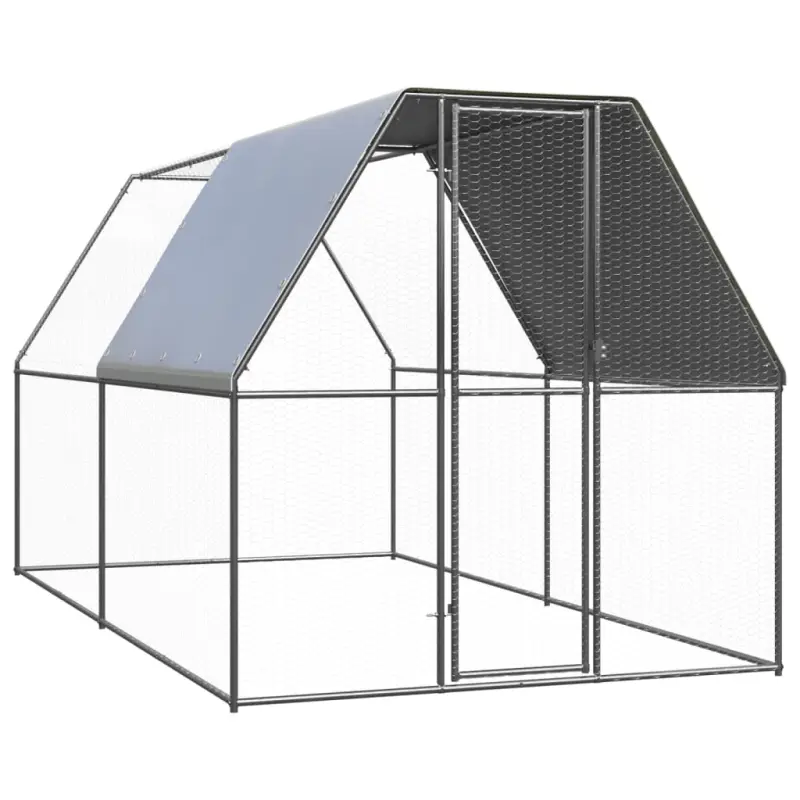 Klatka zewnętrzna dla kurcząt, 2x4x2 m, stal galwanizowana