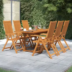 7-częściowy zestaw mebli ogrodowych, lite drewno akacjowe, 120-170 cm