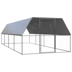 Klatka zewnętrzna dla kurcząt, 3x8x2 m, stal galwanizowana