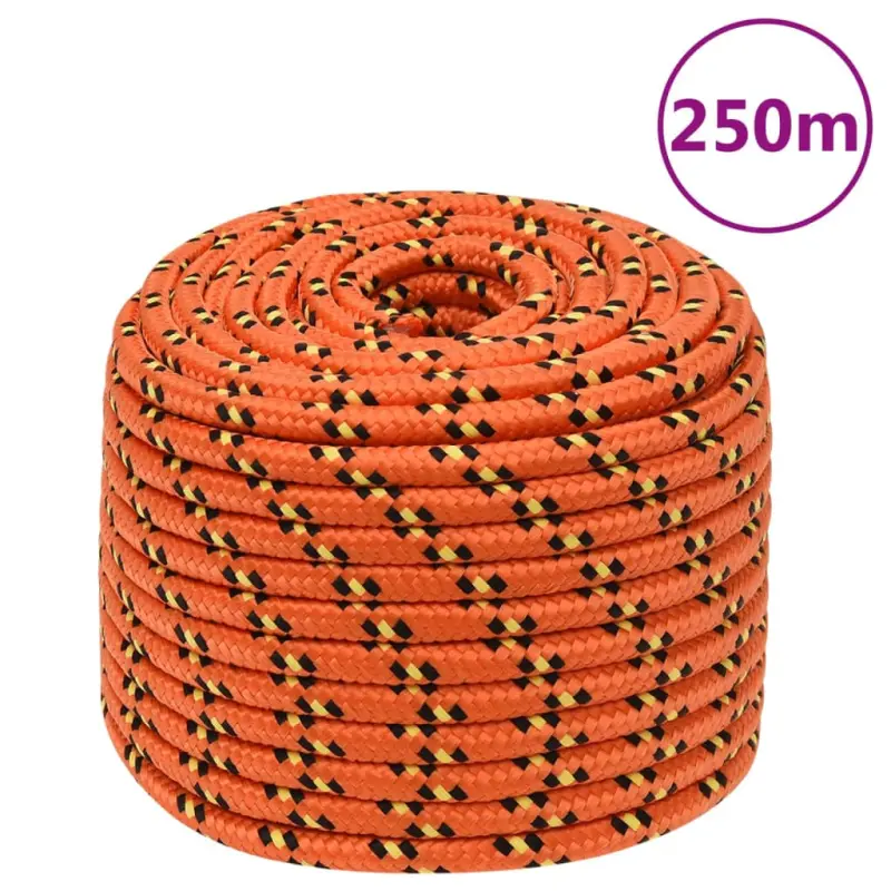 Linka żeglarska, pomarańczowa, 12 mm, 250 m, polipropylen