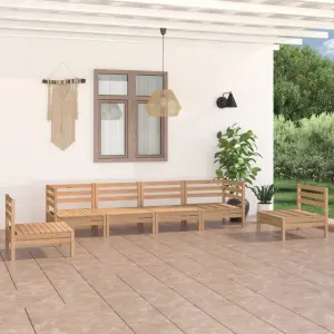 Meble ogrodowe z litego drewna sosnowego 6-cz. zestaw wypoczynkowy