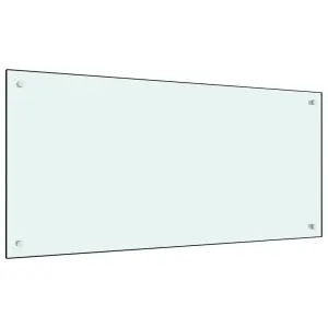 Panel ochronny do kuchni, mleczny, 100x50 cm, szkło hartowane
