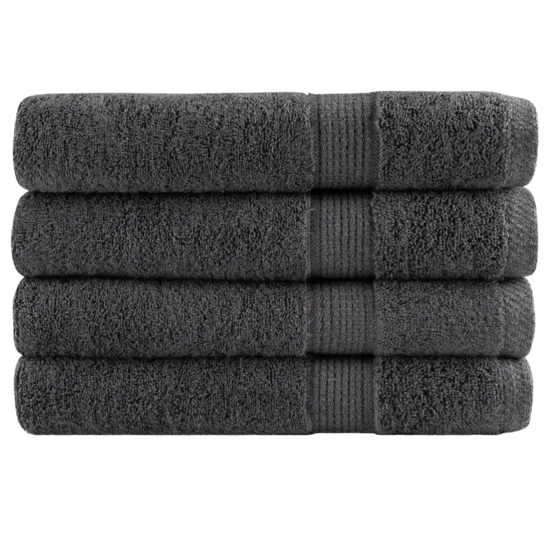 Ręczniki premium, SOLUND, 4 szt., antracytowe, 80x200 cm, 600 g/m²