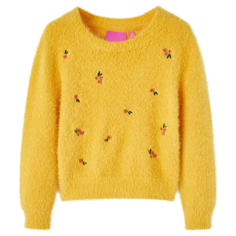 Sweter dziecięcy z dzianiny, ochra, 104