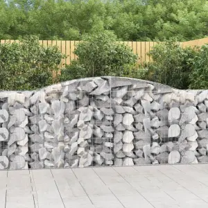 Kosze gabionowe, 4 szt, 400x50x100/120 cm, galwanizowane żelazo