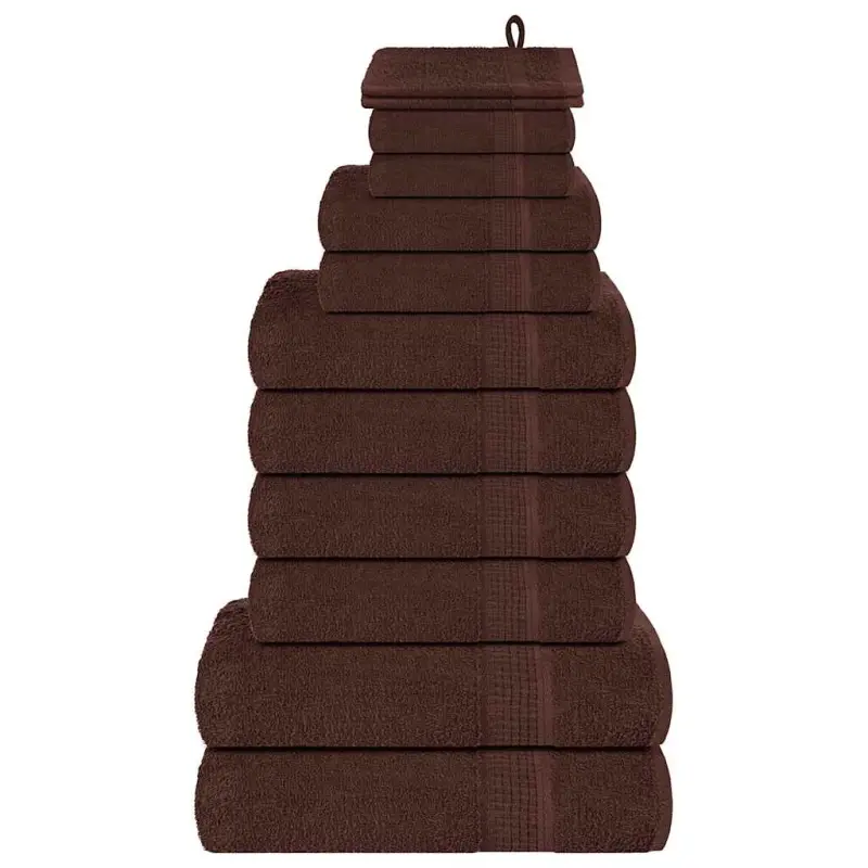 12-cz. zestaw ręczników, FROGN, brązowy, 360 g/m²