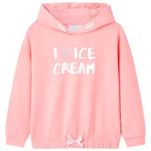Bluza dziecięca z kapturem, jasnoróżowa, 116