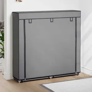 Szafka na buty z osłoną, szara, 115x28x110 cm, tkanina
