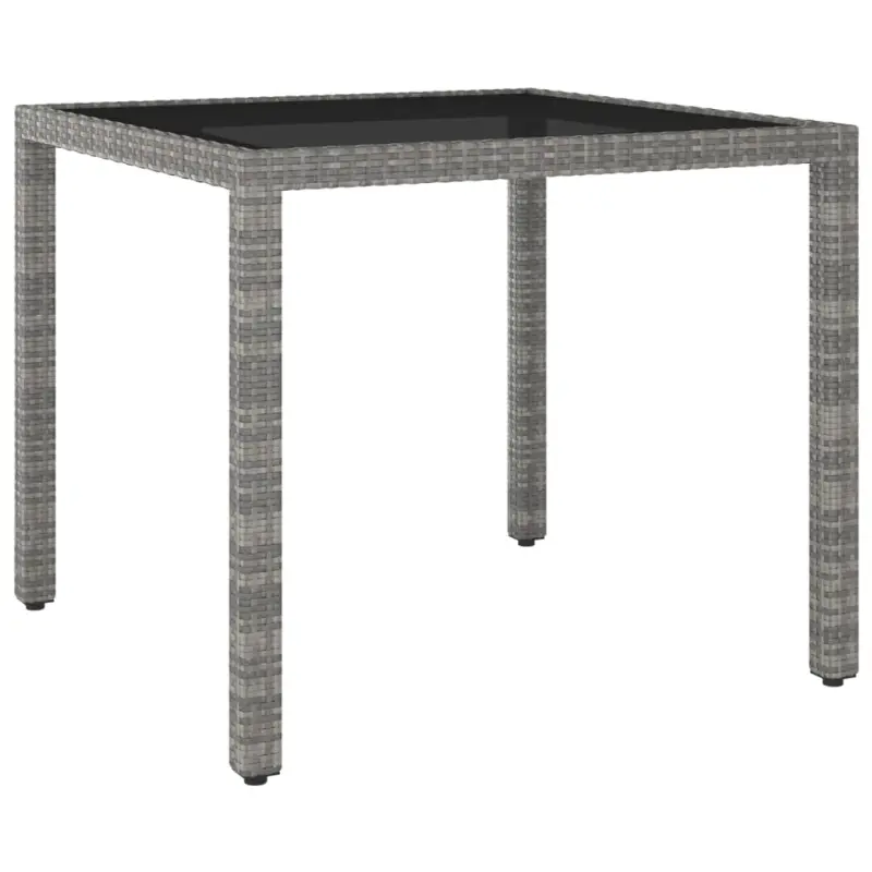 Stół ogrodowy, szary, 90x90x75 cm, rattan PE