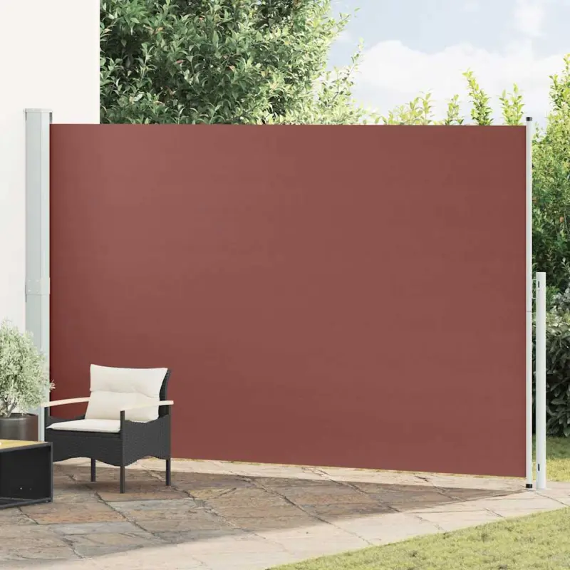 Zwijana markiza boczna na taras, 220x500 cm, brązowa