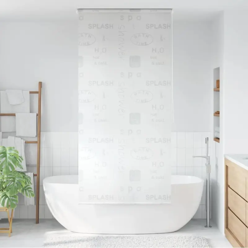 Roleta prysznicowa 100 x 240 cm, z napisami