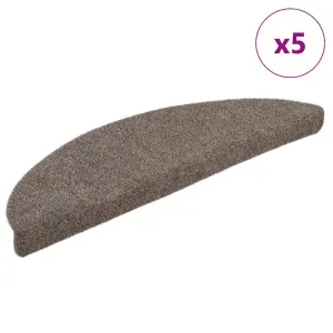 Maty na schody samoprzylepne 5 szt. 56x17x3 cm beżowe półokrągłe