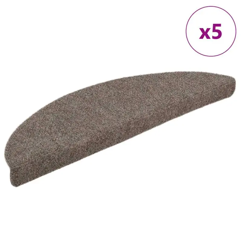 Maty na schody samoprzylepne 5 szt. 56x17x3 cm beżowe półokrągłe