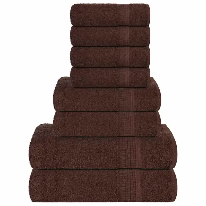 8-cz. zestaw ręczników, FROGN, brązowy, 360 g/m²