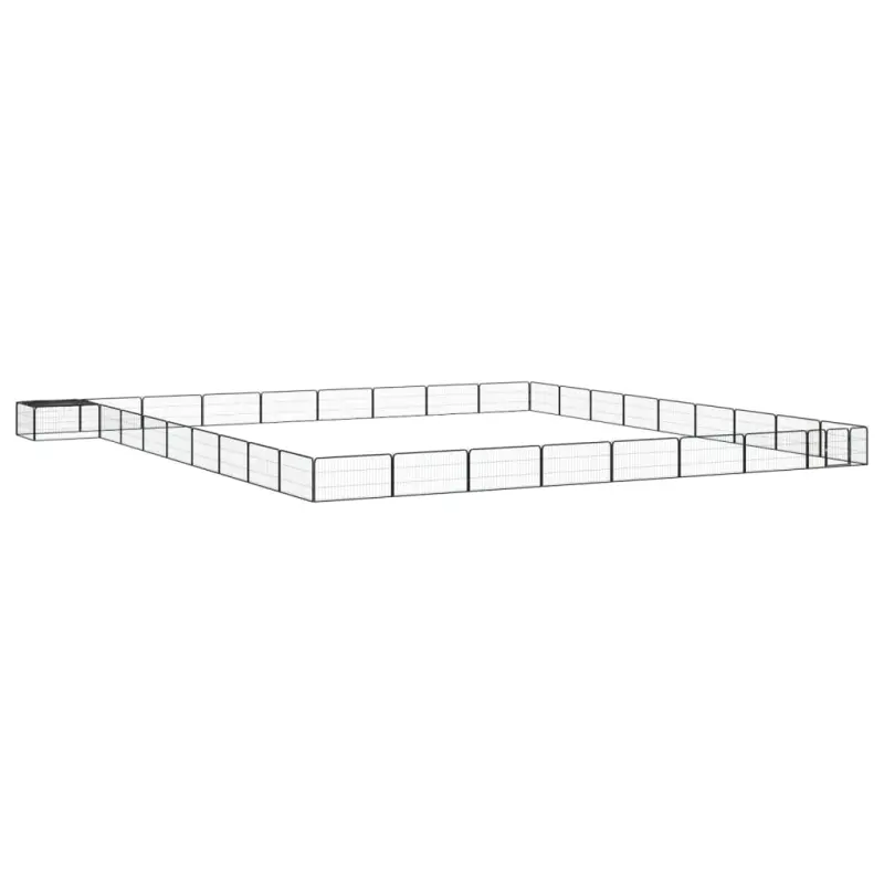 Kojec dla psa, 36 panele, czarny, 100x50 cm, stal