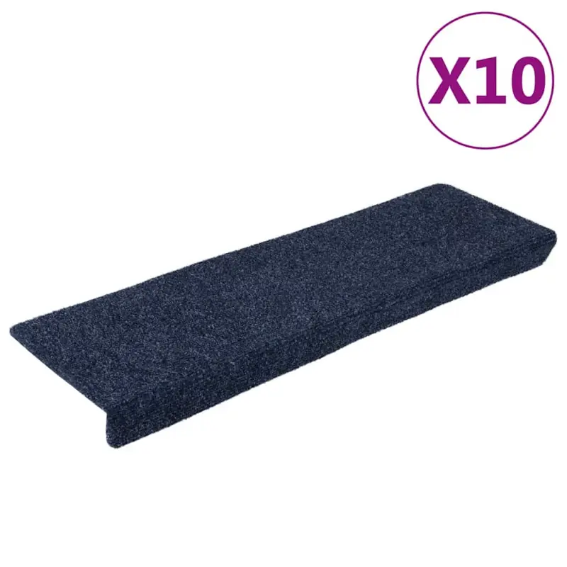 Maty na schody samoprzylepne 10 szt. 65x21x4 cm Antracytowe prostokątne krawędzie
