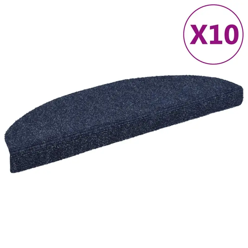 Maty na schody samoprzylepne 10 szt. 65x21x4 cm niebieskie półokrągłe duże