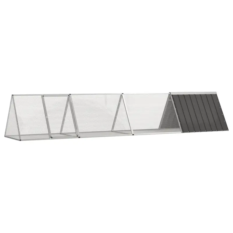 Klatka dla królików, antracytowa, 403,5x80,5x71 cm, stal