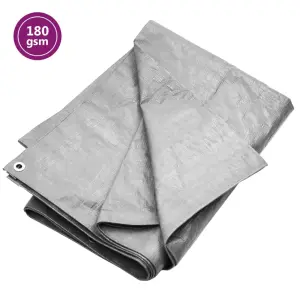 Plandeka, 180 g/m², 4x4 m, szara, HDPE