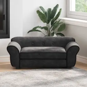 Sofa dla psa, czarna, 72x45x30 cm, pluszowa