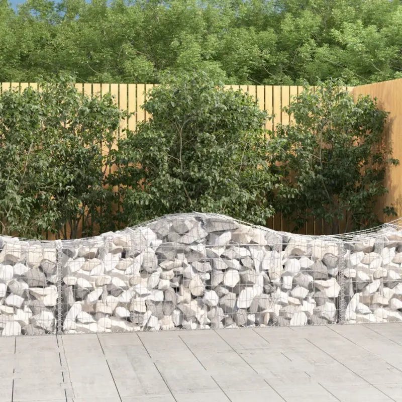 Kosze gabionowe, 15 szt, 200x50x60/80 cm, galwanizowane żelazo