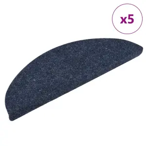 Maty na schody samoprzylepne 5 szt. 56x17x3 cm niebieskie półokrągłe