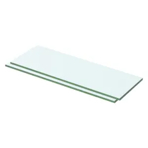 Półki, 2 szt., panel z bezbarwnego szkła, 50 x 12 cm