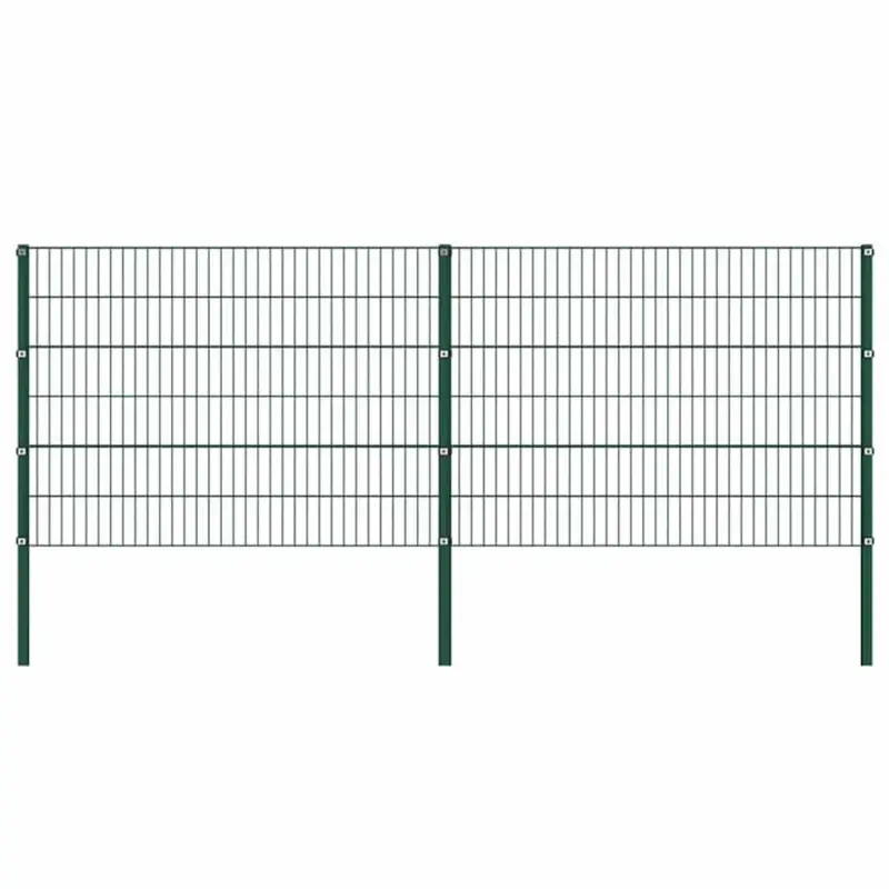 Panel ogrodzeniowy ze słupkami żelaznymi 349x120 cm zielony
