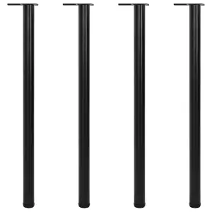 4 Nogi do stołu z regulacją wysokości Czarne 1100 mm