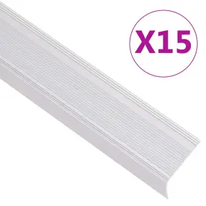 Listwy schodowe w kształcie litery L 15 szt. Aluminium 90 cm