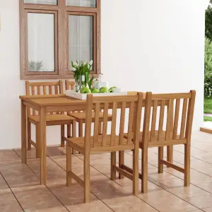 Zestaw mebli ogrodowych 5-częściowy z litego drewna tekowego 150x90 cm