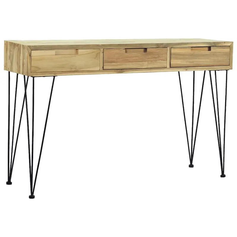Stolik konsola, 120 x 35 x 76 cm, lite drewno tekowe