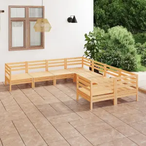 Meble ogrodowe z litego drewna sosnowego 8-cz. zestaw wypoczynkowy