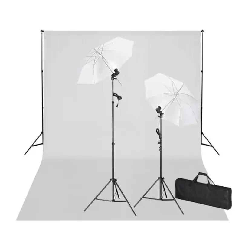 Zestaw do studia fotograficznego, białe tło 6 x 3 m i światła