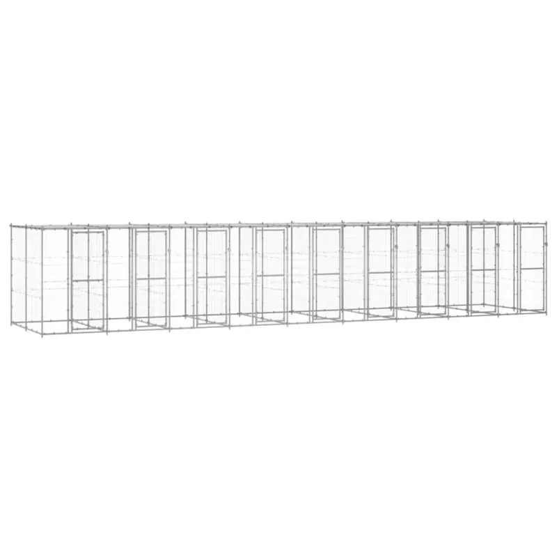 Kojec dla psa, z zadaszeniem, stal galwanizowana, 21,78 m²