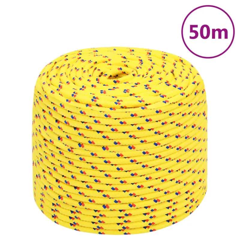 Linka żeglarska, żółta, 8 mm, 50 m, polipropylen