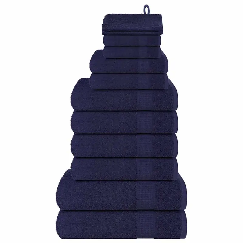 12-cz. zestaw ręczników, FROGN, granat, 360 g/m²