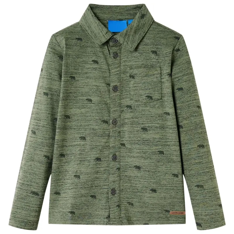 Koszula dziecięca, khaki melanż, 104