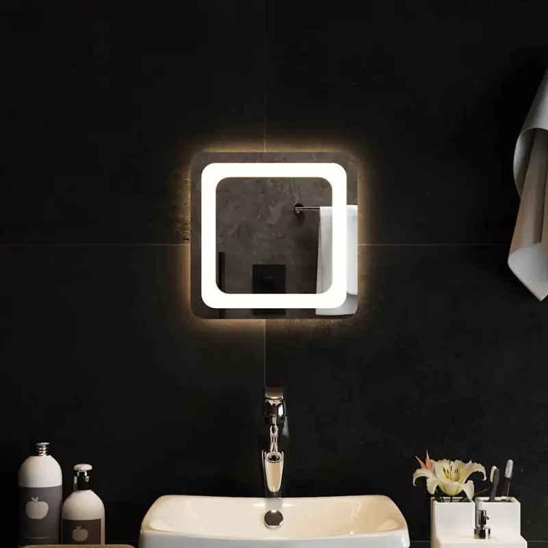 Lustro łazienkowe z LED, 30x30 cm