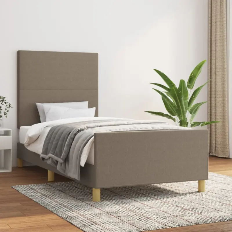 Rama łóżka bez materaca Taupe 80x200 cm Tkanina