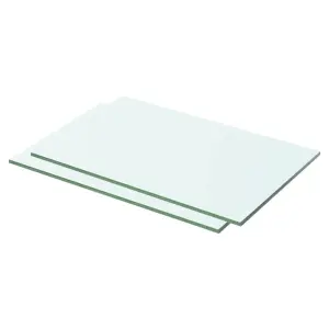 Półki, 2 szt., panel z przezroczystego szkła, 50 x 25 cm