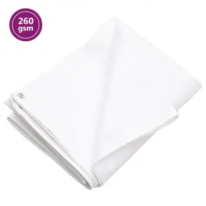 Plandeka, 260 g/m², 4x6 m, biała, HDPE