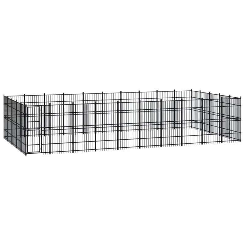 Kojec zewnętrzny dla psa, stalowy, 46,08 m²