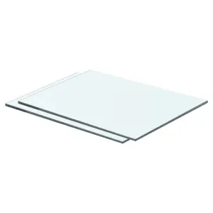 Półki, 2 szt., panel z przezroczystego szkła, 40 x 25 cm