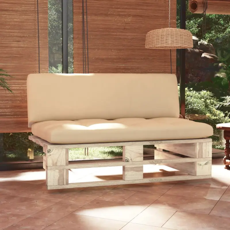Ogrodowa sofa środkowa z palet, impregnowane drewno sosnowe