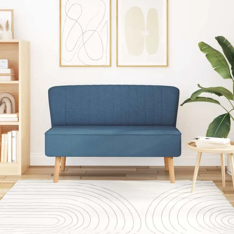 Sofa 117x55,5x77 cm, niebieski materiał