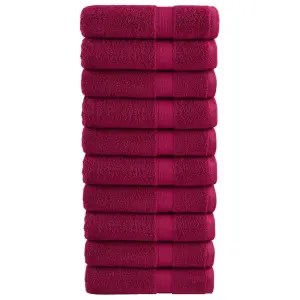 Ręczniki premium, SOLUND 10 szt., bordowe, 100x150 cm, 600 g/m²